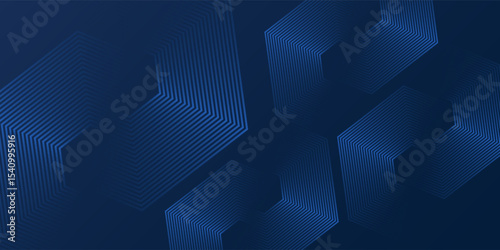 Abstract blue modern background with dynamic geometric shapes. vector