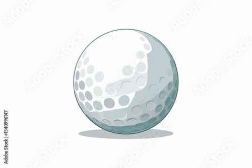 Photorealistic Golf Ball Rendering White Gray Dimples