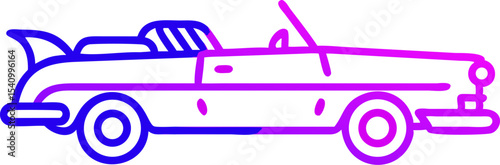 Purple and Blue Stylized Convertible Classic Car Illustration