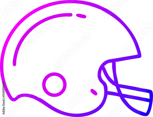 Purple and Pink Gradient American Football Helmet Silhouette