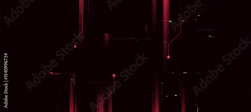 Red Abstract Digital Network Background wth Tech Data Flow