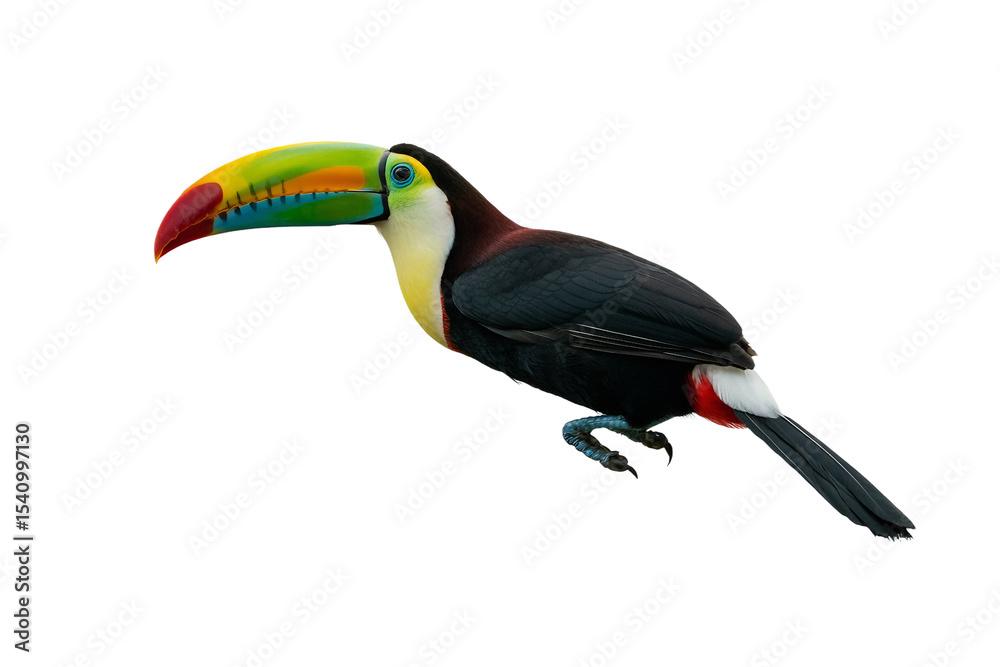 Naklejka premium Toucan Flying isolated on transparent background