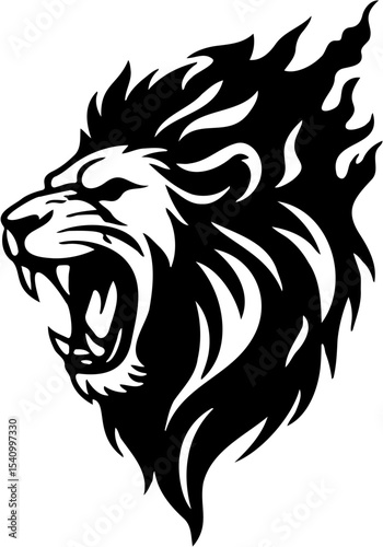 lion logo silhouette vector illustration, isolated on white