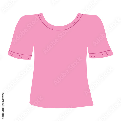 Pink blank t-shirt flat design isolated vector illustration