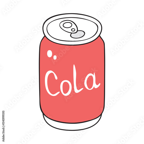 Red cola drink can illustration isolated vector