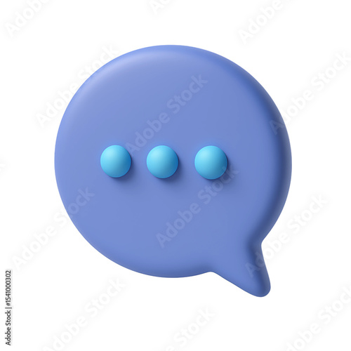 3D Purple Typing Chat Bubble Icon