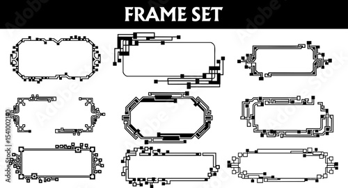 Geometric Outline Sketch Frame Set