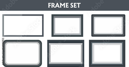 Clean Minimalist Grey Frame Set
