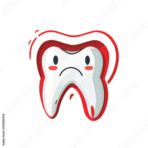 Sad Tooth Vector