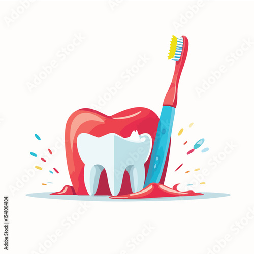 tooth and toothbrush