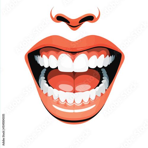 Flat Healthy Smile Vector