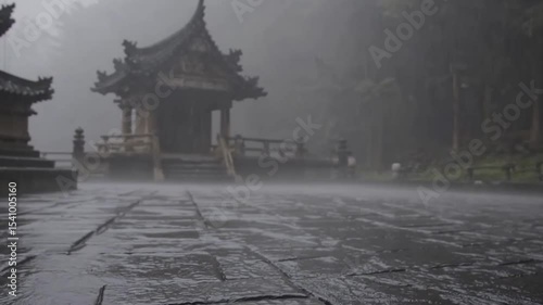 Slow motion drop of water from raining
