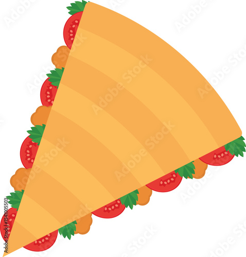 Mexican quesadilla. Isolated vector illustration on transparent background.