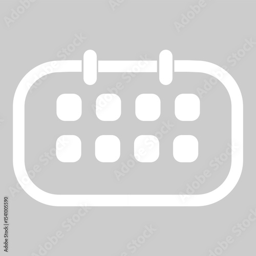 Light style calendar icon for use in reminder or office visuals.
