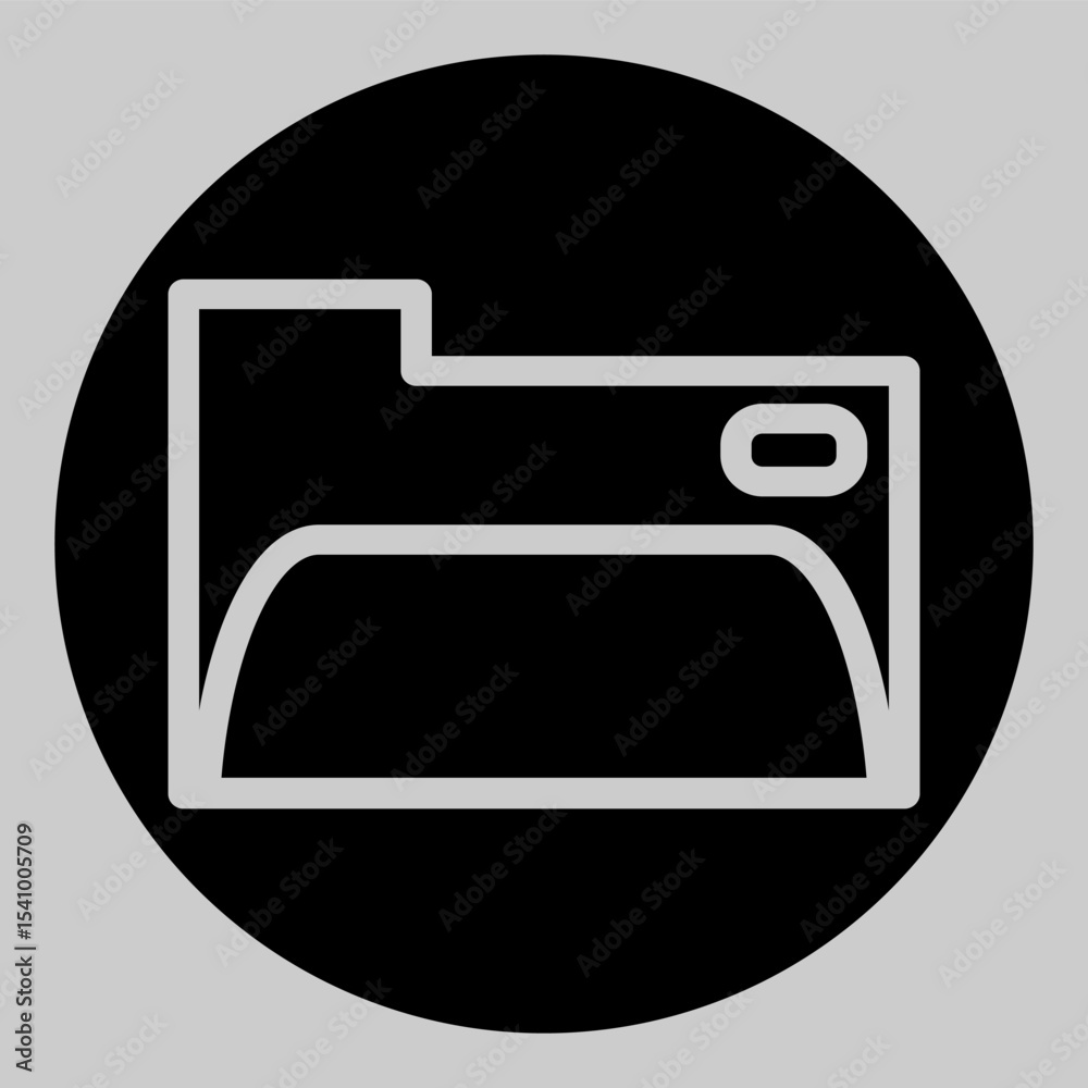 Fototapeta premium Dark folder icon with document tab.