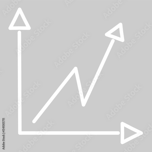 Clean icon of upward graph with two arrows.