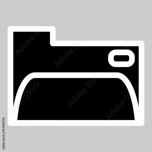 Minimal folder icon with clean shape for document storage.