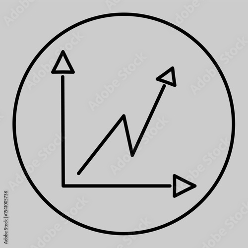 Outline graph icon with multiple arrow points.