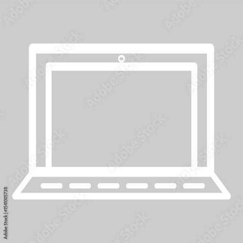 Light style laptop icon for digital device or business use.
