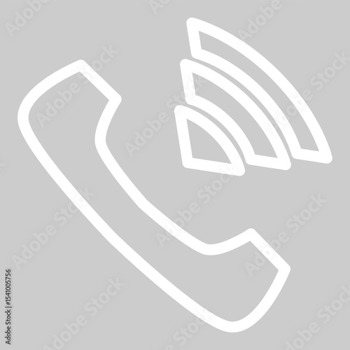 Line phone receiver icon with active signal wave.