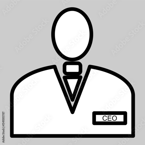 Line icon of a person badge indicating staff or identity profile.