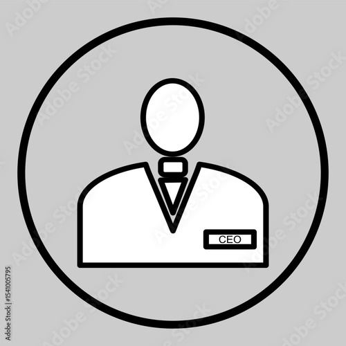 User profile icon with badge in minimal outline style.