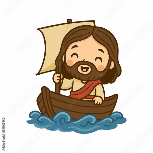 DESENHO JESUS NO BARQUINHO IL...