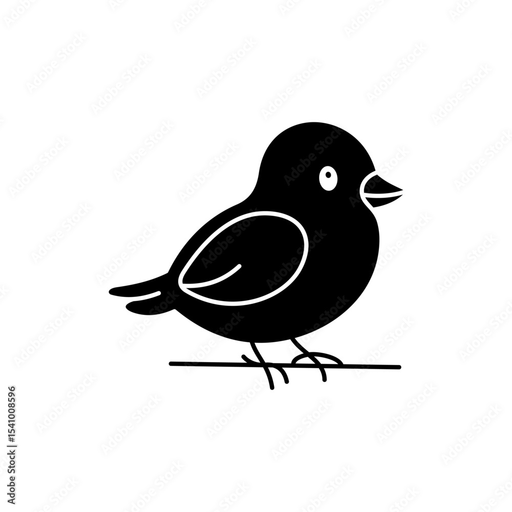 Obraz premium Cute cartoon Bird coloring book illustration vector design templates simple and modern, isolated on white background