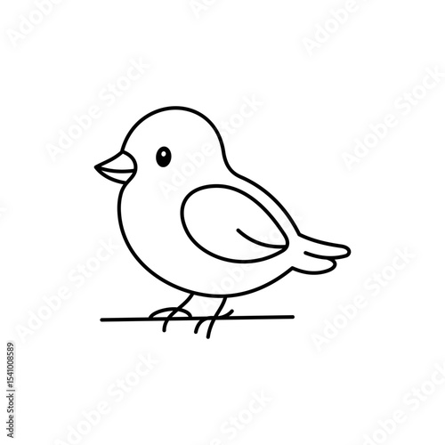 Cute cartoon Bird coloring book illustration vector design templates simple and modern, isolated on white background