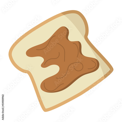 Toast with peanut butter. Vector