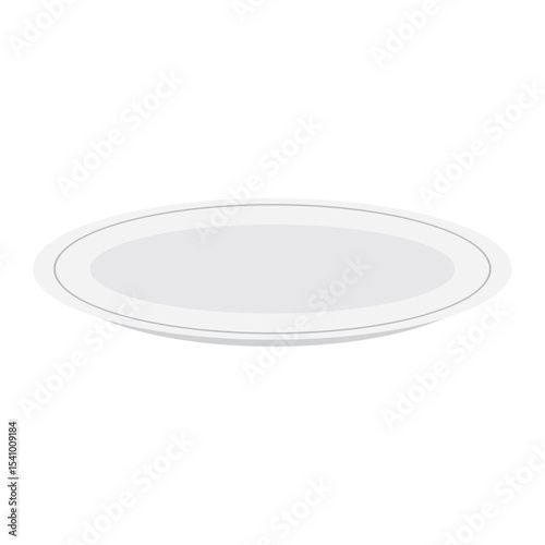 Shallow serving plate top. Vector