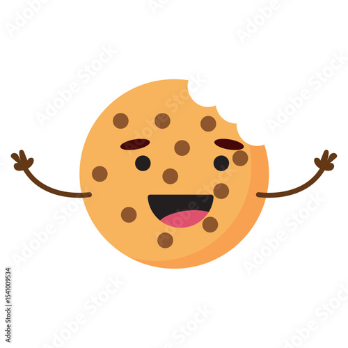 Smiling cookie cartoon. Vector