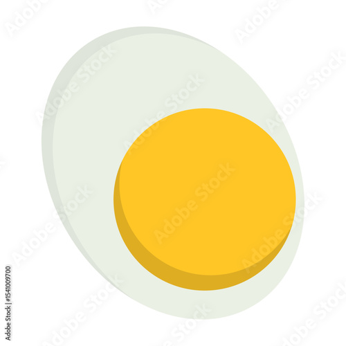 Boiled egg top view. Vector