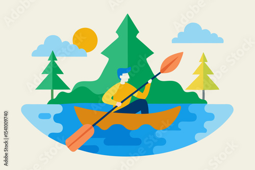 Fishing boat on the tropical sea with summer sky and island for travel