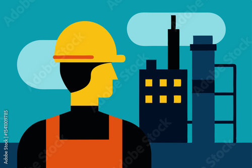 A 3D cartoon illustration of a construction worker in a safety helmet, a symbol of industrial occupation and repair work