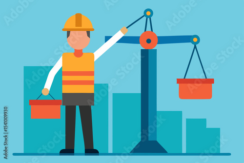 Construction Worker Balancing Efficiency and Safety on the Job Site