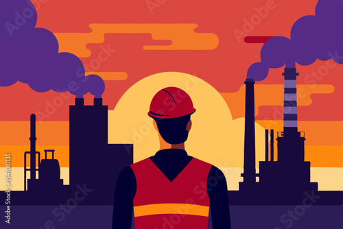 Industrial Sunset A Worker's Perspective on Pollution and Manufacturing