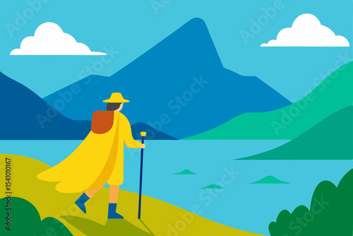 Solo Hiking Adventure Discovering Tranquil Mountain Lake Views