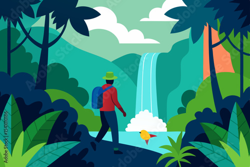 Exploring Lush Rainforests A Waterfall Adventure in Vibrant Nature