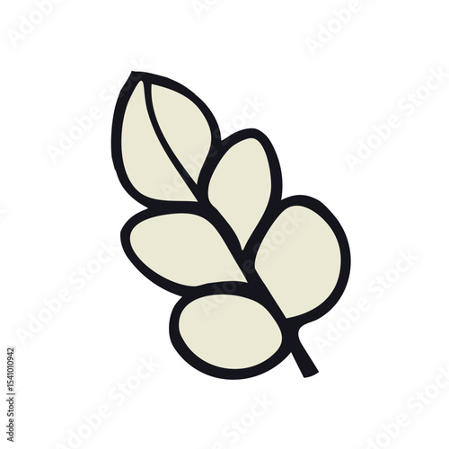 Wheat style ivory leaf. Vector