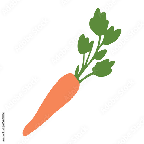 Flat orange carrot icon. Vector