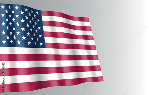 Realistic vector waving flag of the United States of America