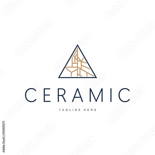 ceramic logo design illustration template symbol home floor decoration with a simple concept of modern home floors as a poster illustration template or decorative ornaments and product brand symbols