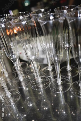 Champagne glasses on a table
