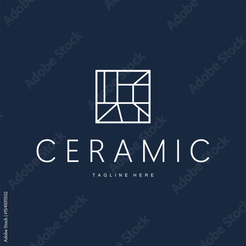ceramic logo design illustration template symbol home floor decoration with a simple concept of modern home floors as a poster illustration template or decorative ornaments and product brand symbols