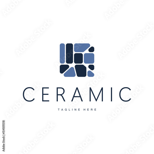 ceramic logo design illustration template symbol home floor decoration with a simple concept of modern home floors as a poster illustration template or decorative ornaments and product brand symbols