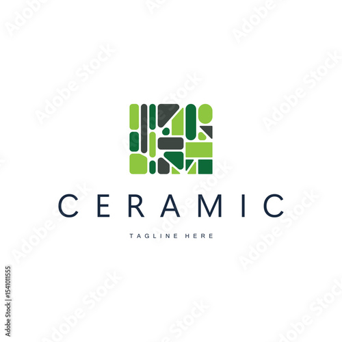 ceramic logo design illustration template symbol home floor decoration with a simple concept of modern home floors as a poster illustration template or decorative ornaments and product brand symbols