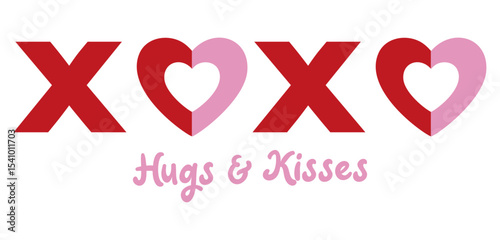 XOXO Hugs and Kisses Typography Art