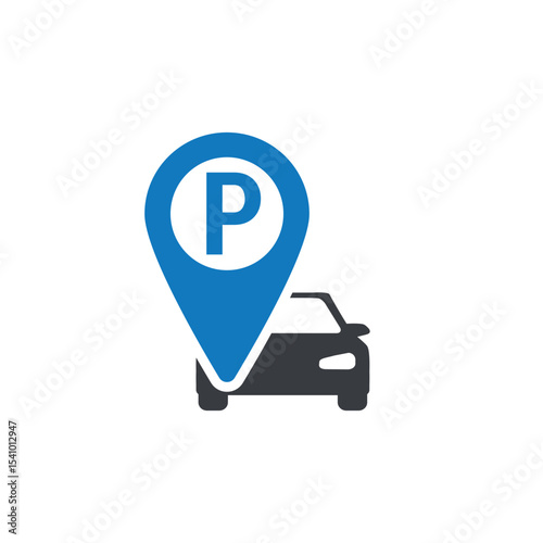 Vector design of car parking location point sign.
