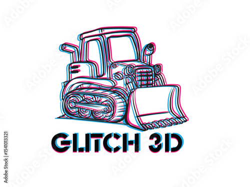 car glitch 3D object for kids education
